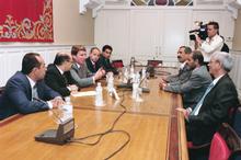 Reunión de la delegación saharaui con Gabriel Mato y los portavoces de los grupos parlamentarios 