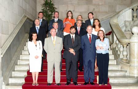 Belén Allende, junto a otros representantes de Cámaras autonómicas, en el Parlamento de Cataluña
