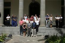 Minuto de silencio en el jardín del Parlamento.