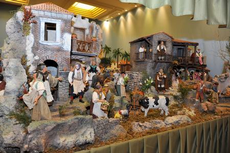 El Portal de Belén instalado en la Sala de la Biblioteca del Parlamento de Canarias.