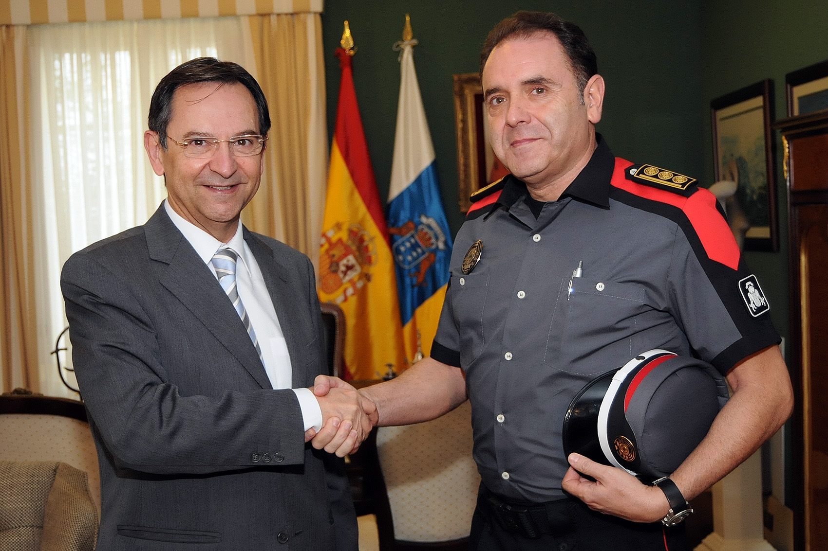 Visita del Jefe de la Policía Canaria