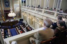 Momento de la lectura de la Declaración Institucional