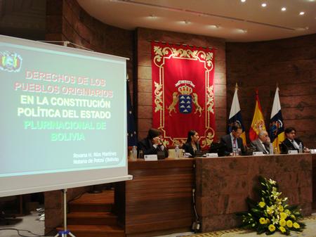 Intervención del Presidente del Parlamento, Antonio Castro, durante la conferencia sobre Bolivia.