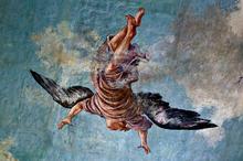 Detalle del techo del Salón de Plenos del Parlamento.