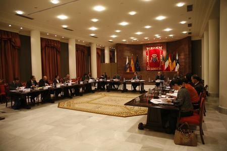 Salon de actos del Parlamento de Canarias durante la reunión del Grupo de Trabajo sobre subsidiariedad de la CALRE.