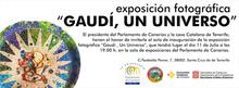 Invitación de la exposicion fotográfica sobre Gaudí.