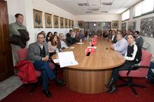 Reunión de diputados del Parlamento de Canarias con productores para analizar el sector platanero.