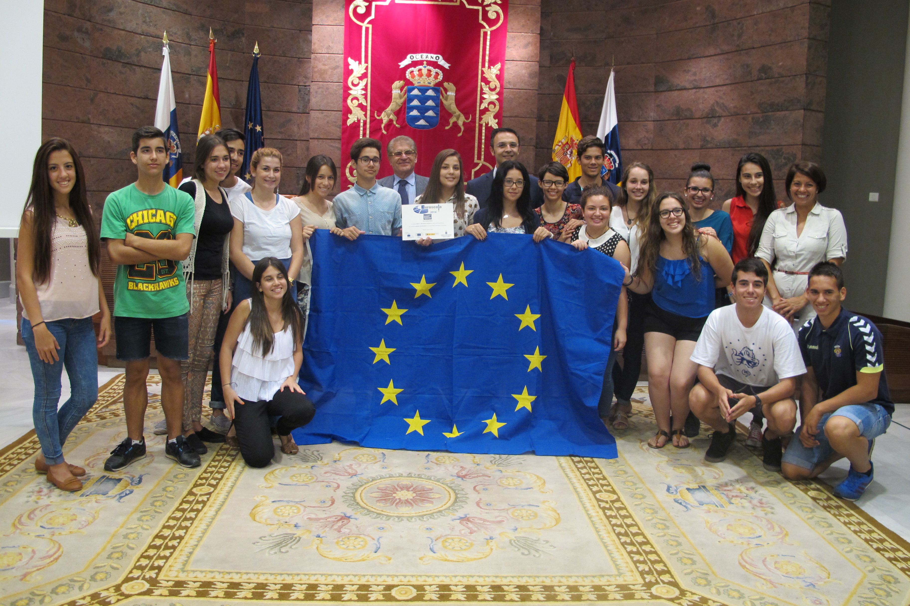 Visita al Parlamento de los ganadores de la XX Edición del Concurso Euroscola-Canarias 2014.