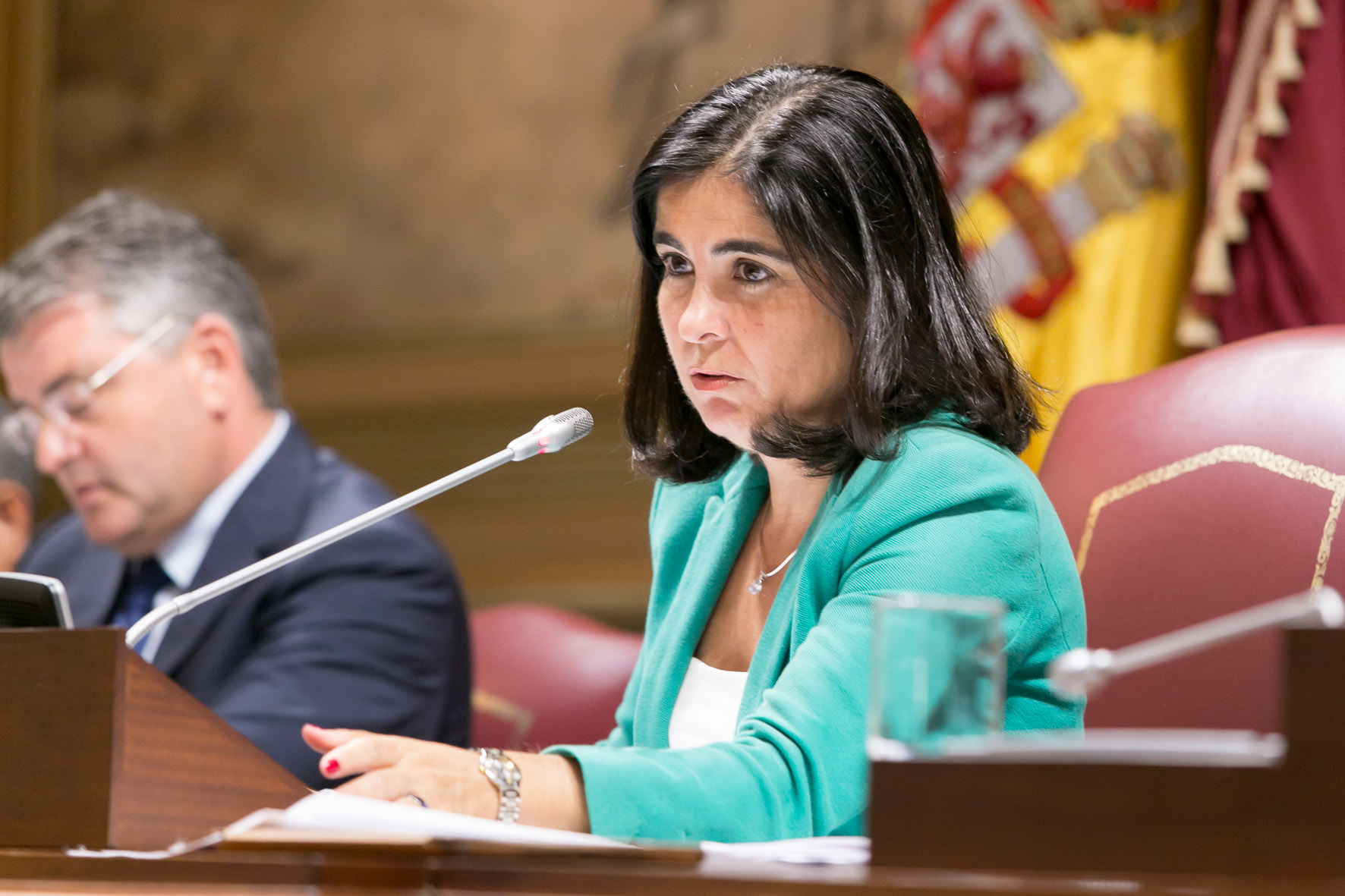 La presidenta de la Cámara, Carolina Darias, durante un pleno.