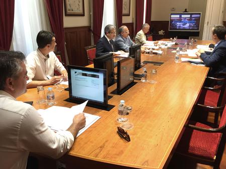 La Junta de Portavoces, durante su reunión. La Junta de Portavoces, durante su reunión.