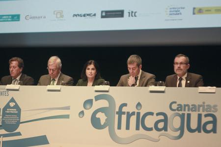 Carolina Darias durante la inauguración de Africagua 2015.