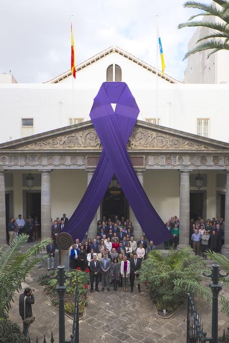 El patio del Parlamento, durante el minuto de silencio.