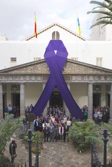 El patio del Parlamento, durante el minuto de silencio.