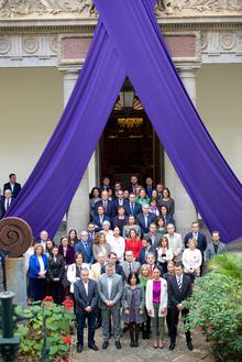 Detalle de los participantes en el minuto de silencio.