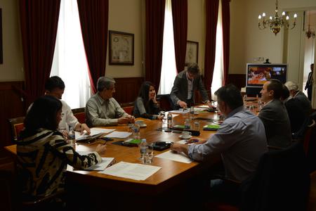 La Junta de Portavoces durante la reunión.