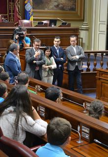 Durante la visita al hemiciclo.