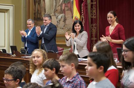 Los miembros de la Mesa, durante el recital.