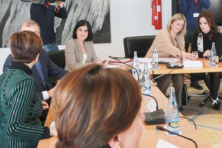 Carolina Darias durante la reunión del Plenario de la Coprepa.
