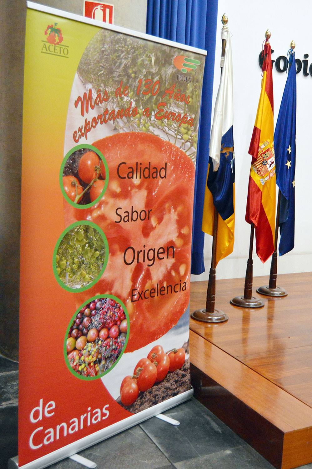 Cartel del 130 Aniversario del Tomate Canario de Exportación.