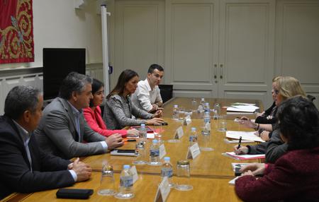 Un momento de la reunión en el Parlamento. Un momento de la reunión en el Parlamento.
