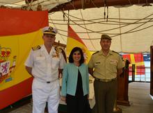 Durante el recorrido por el buque escuela.