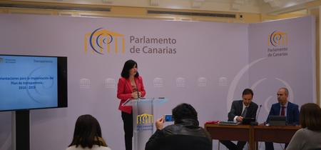La presidenta, durante la rueda de prensa. La presidenta, durante la rueda de prensa.
