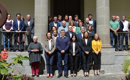 Un instante del minuto de silencio.