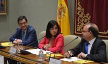 Darias, Martinón y García Rojas durante la presentación.