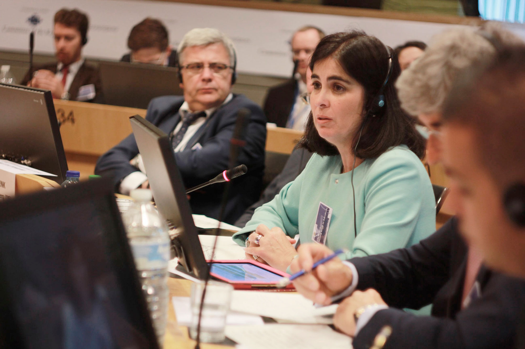 Carolina Darias, durante la reunión del Grupo de Trabajo de Subsidiariedad.