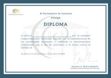 Fotografía El Parlamento reconoce el ejemplar comportamiento de los niños y niñas de Canarias otorgándoles un diploma 