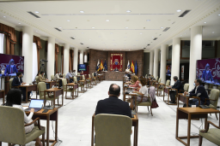 Fotografía Los siete cabildos celebran sesión de trabajo en comisión parlamentaria