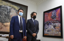 Fotografía  El presidente del Parlamento de Canarias, Gustavo Matos, recibe al nuevo presidente del Tribunal Superior de Justicia de Canarias, Juan Luis Lorenzo Bragado
