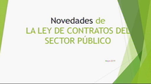 Curso de formación de la Audiencia de Cuentas de Canarias sobre "Novedades y aspectos principales de la Ley 9/2017, de 8 de noviembre, de contratos del sector público"