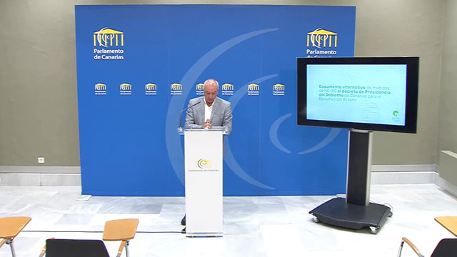 Rueda de prensa del GP Nueva Canarias-Bloque Canarista (NC-bc) sobre presentación de las medidas alternativas al decreto Canarias del presidente de Canarias en Sala de Presidencias