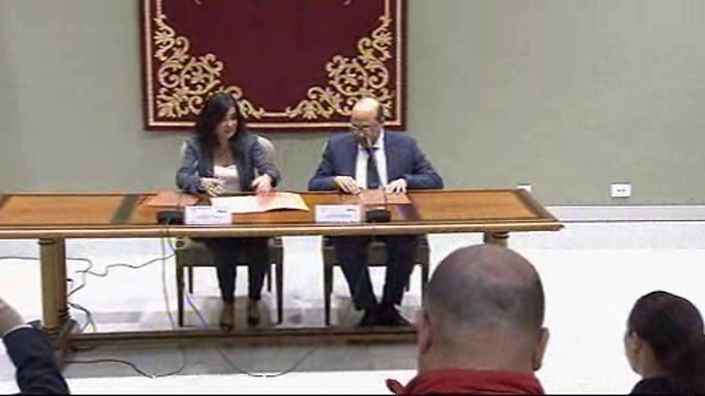 Firma del Covenio de colaboración entre el Parlamento de Canarias y la ONCE